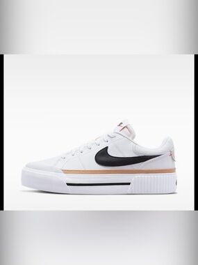 Nike Court Legacy White Low-Top Platform Sneakers 6.5